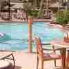 faux bamboo poolside